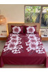 Hand Painted Rayon Bedsheet Set King Size
